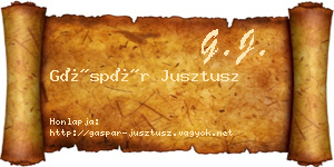 Gáspár Jusztusz névjegykártya